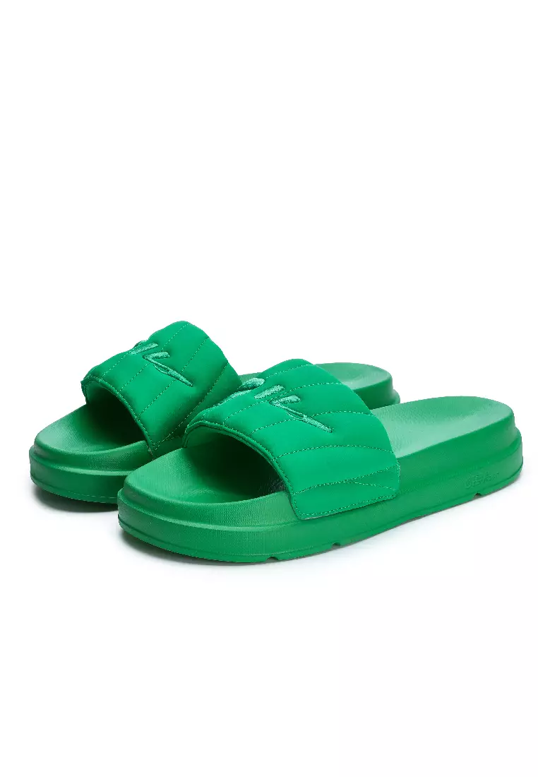 Green fila sale slides