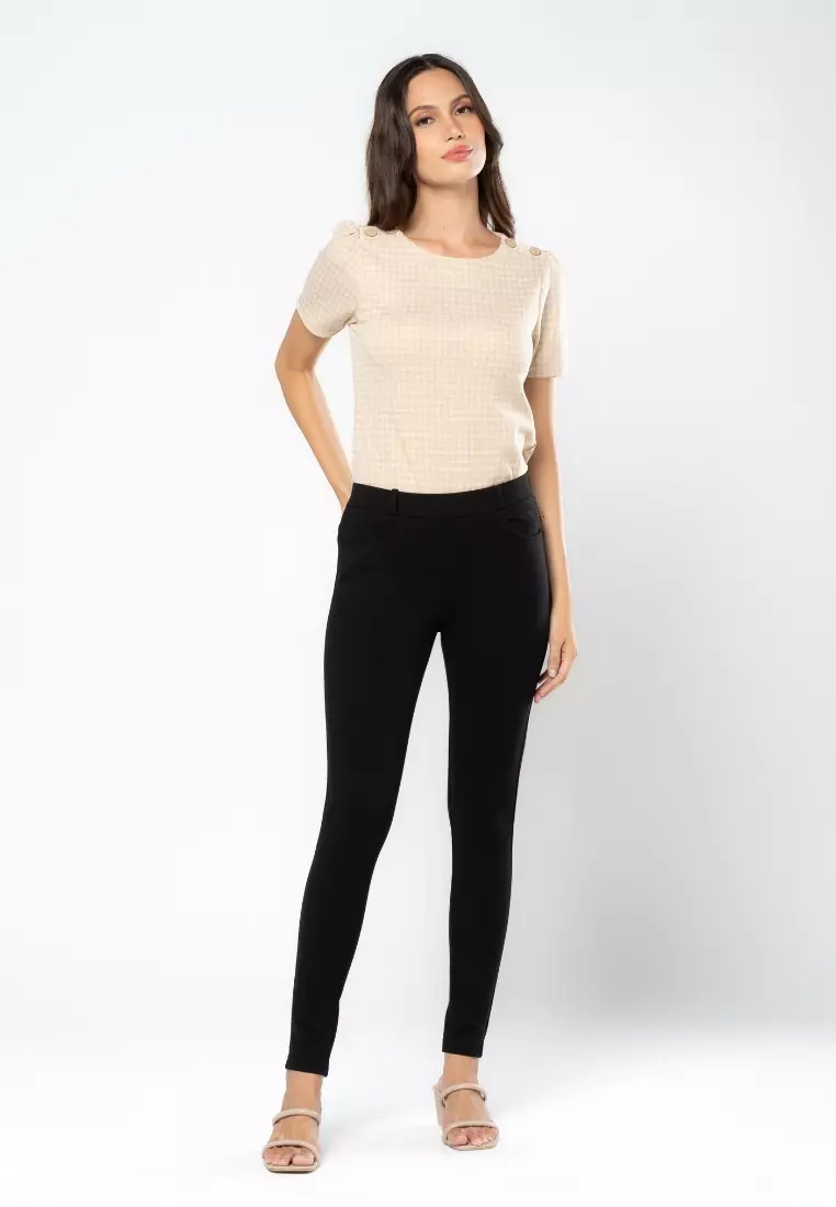 Buy Apple & Eve Slim-Fit Spandex Pants with Embroidered Back Pocket 2024  Online