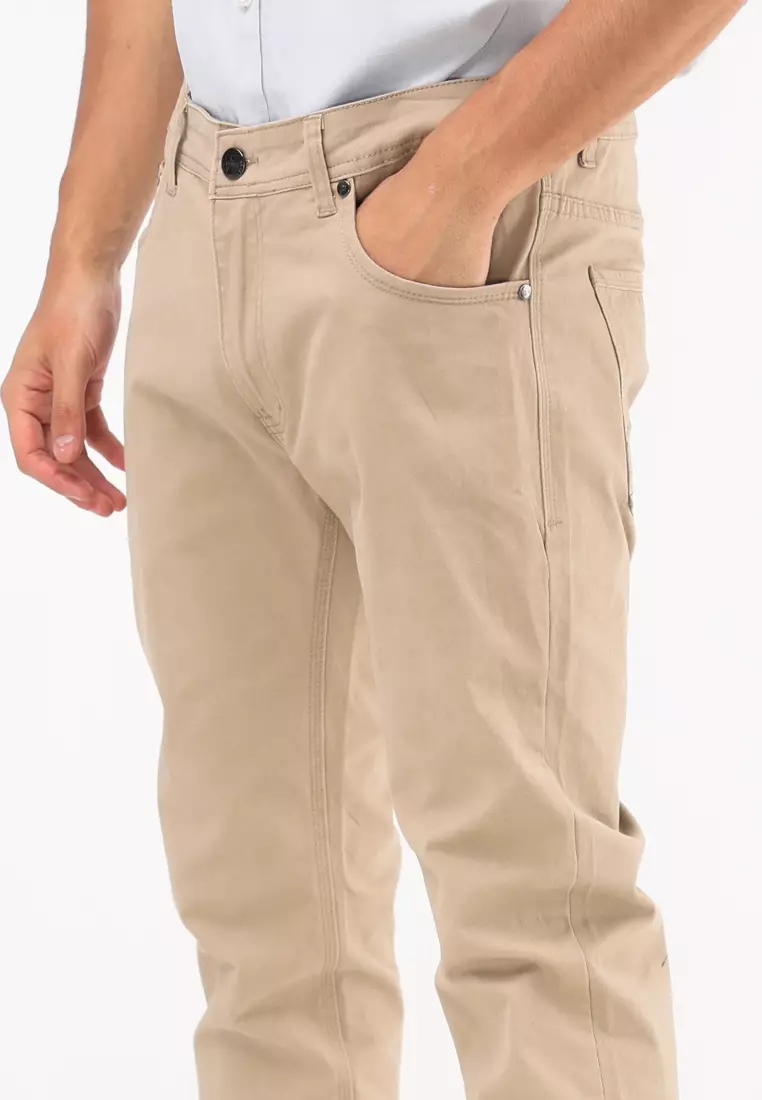 Colored Long Pants Slim Tapered Stretch