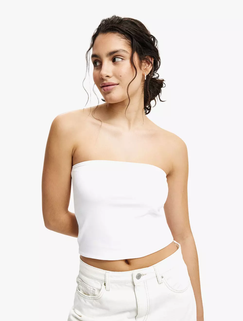 Cotton On -  Pakaian Luxury  - All Day Tube Top - White