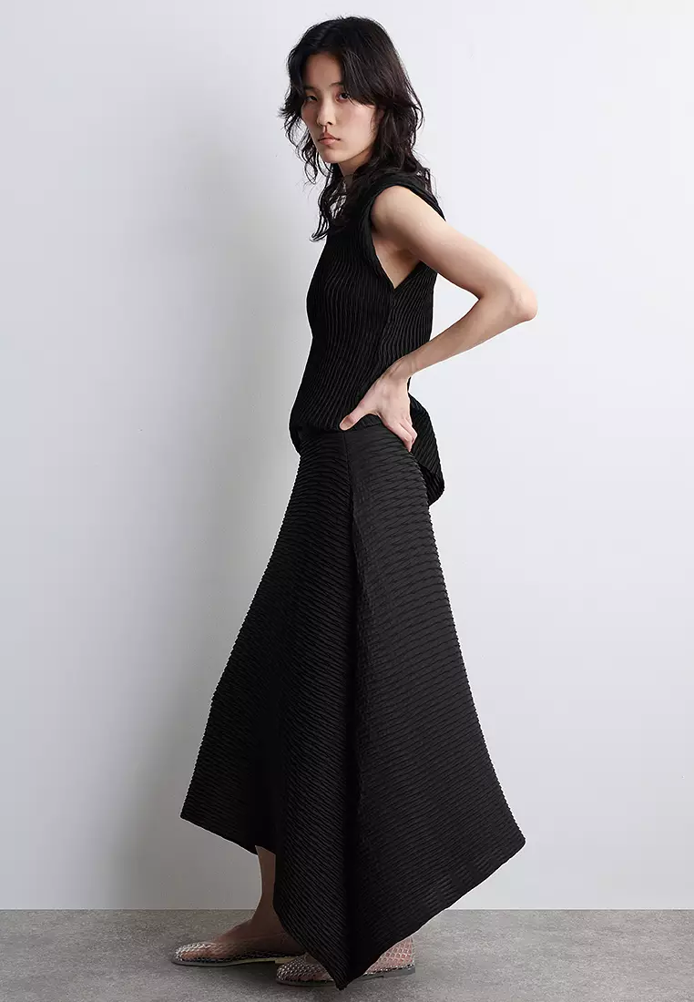 Voluminous Pleated Midi Skirt