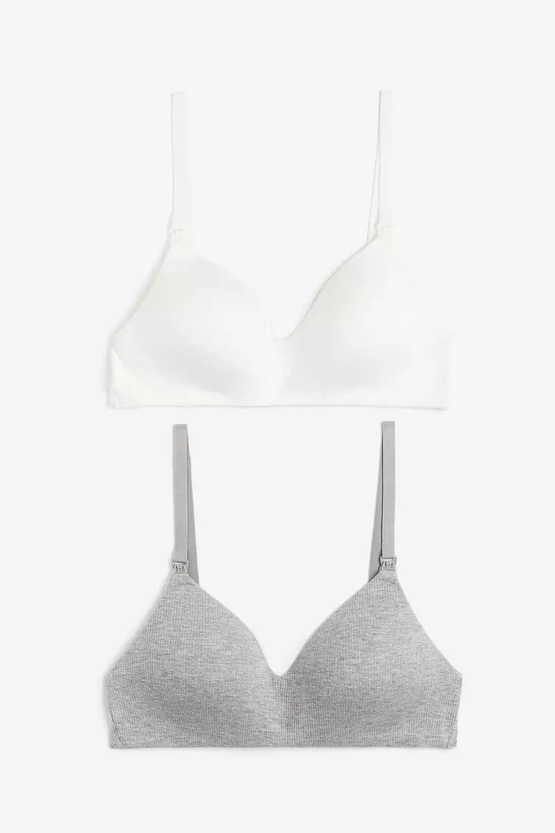 Buy H&M MAMA 2-pack padded cotton nursing bras 2024 Online