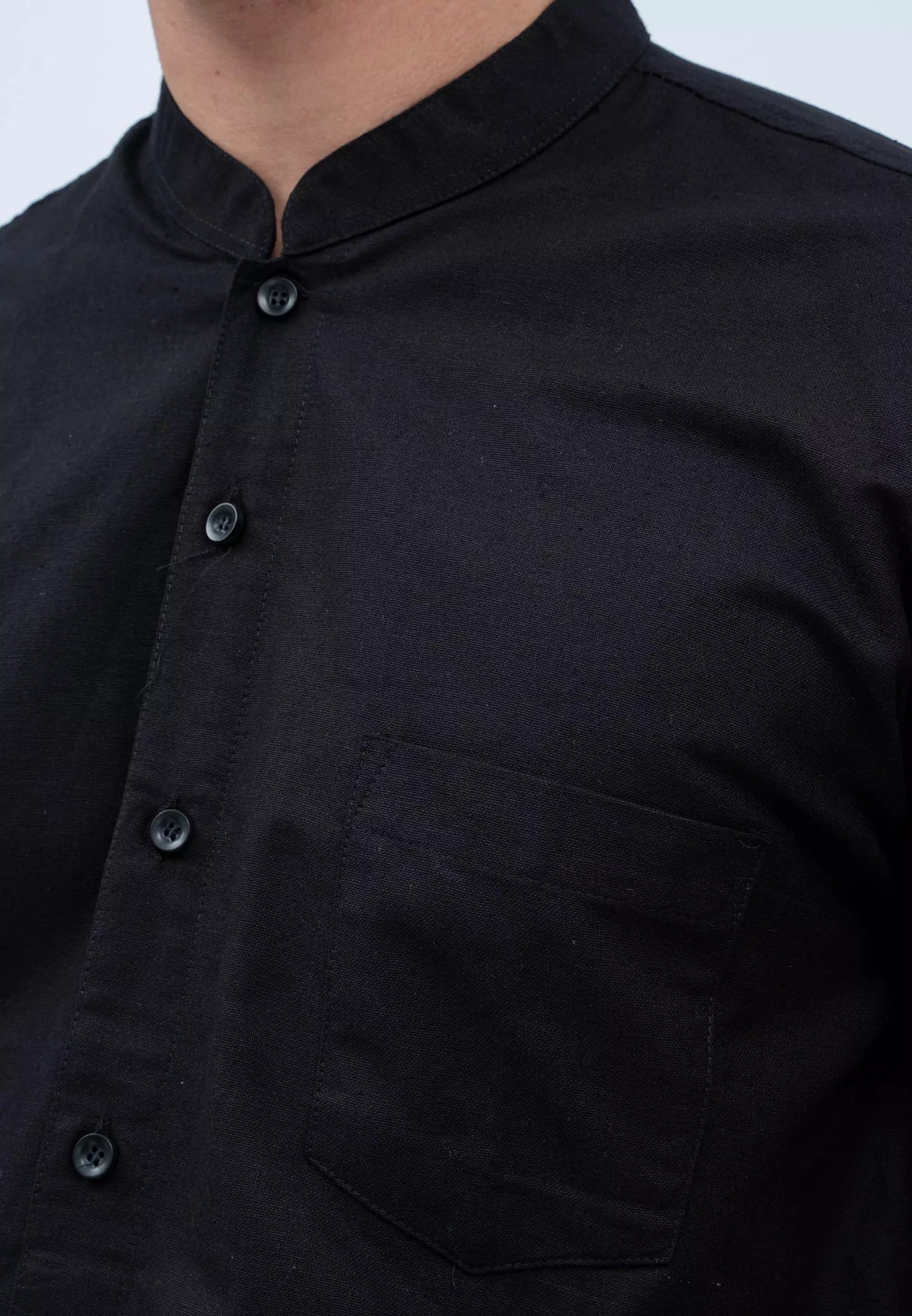 Houseofcuff Baju Koko Kemeja Lengan Pendek Pria Hitam