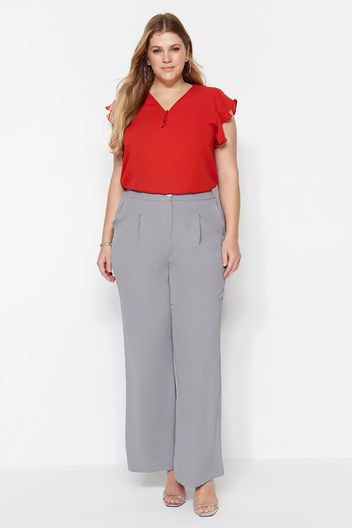 Plus size pleated trousers new arrivals