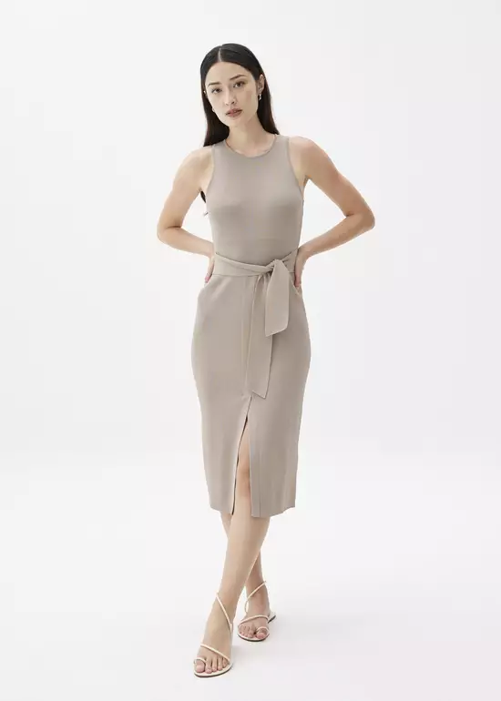 Dress Wanita - Farah Ribbed Knit Midi Dress