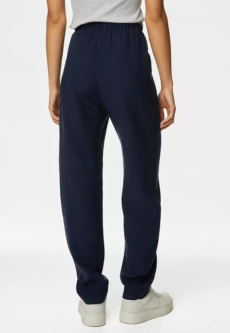 Lyocel Rich Tapered Ankle Grazer Trousers