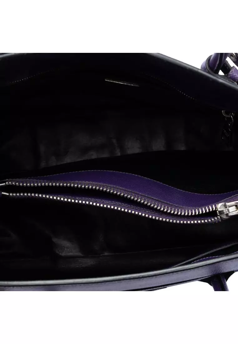 Pre-Loved Prada Saffiano Cuir Turnlock Twin Satchel