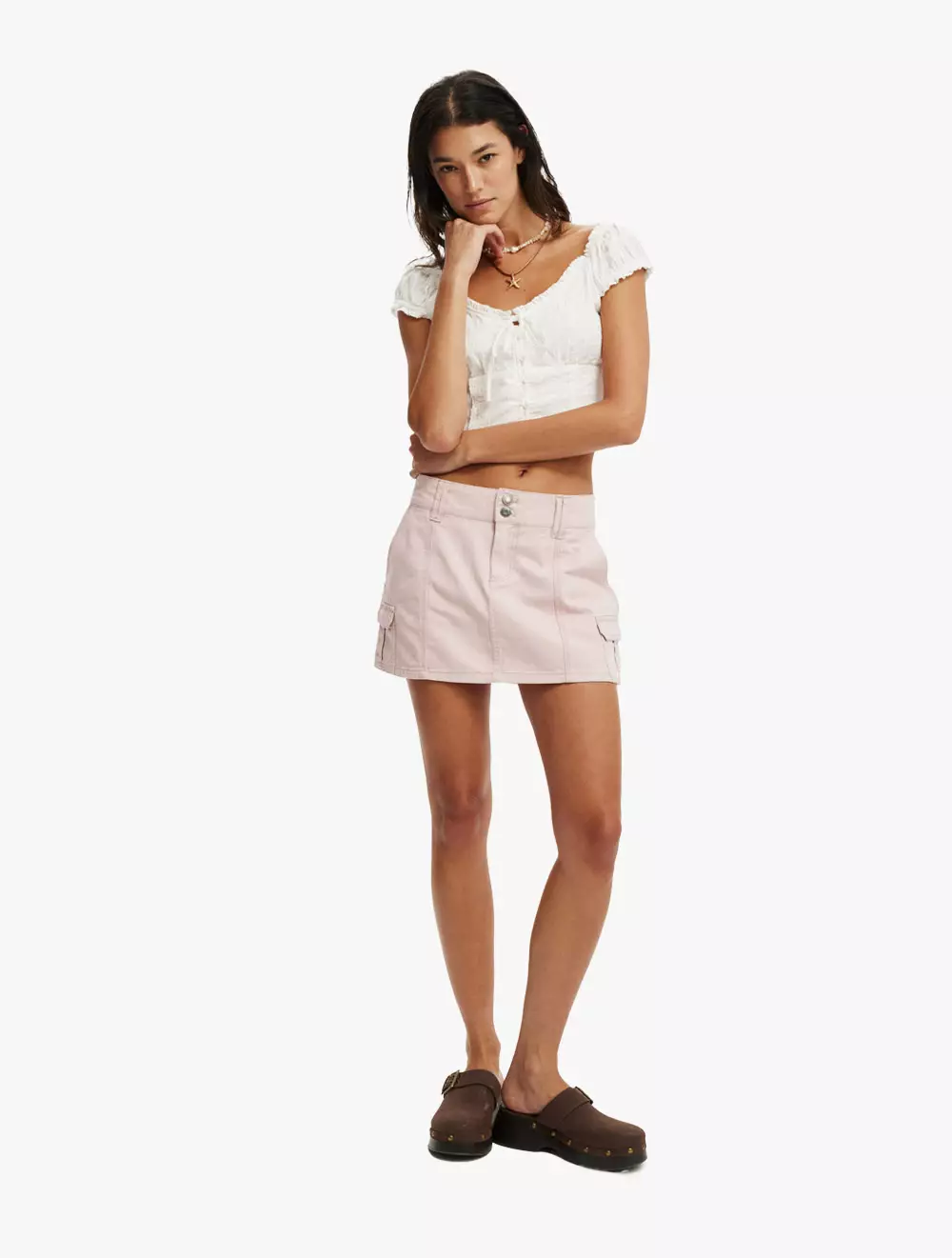 Cotton On - WOVEN SHORTS/SKIRTS - Benny Cargo Skirt - SOFT PINK