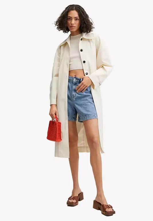Puffed Sleeves Trench Coat
