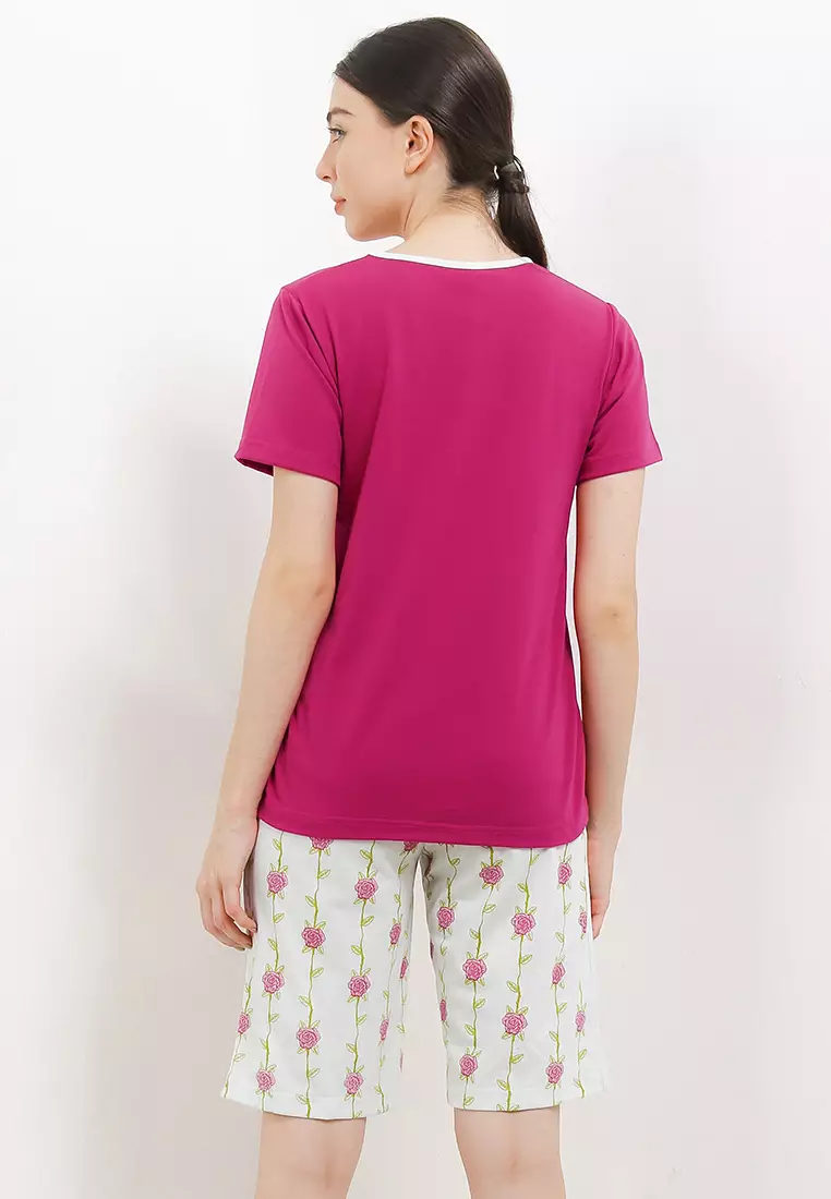 Pyjama Piyama Baju Tidur Short Sleeve Short Pants Sleepwear