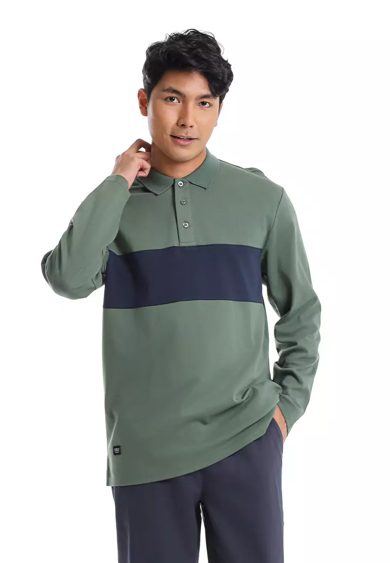 Forest Premium Weight Cotton Interlock Long Sleeve T Shirt  - 24063-41Green