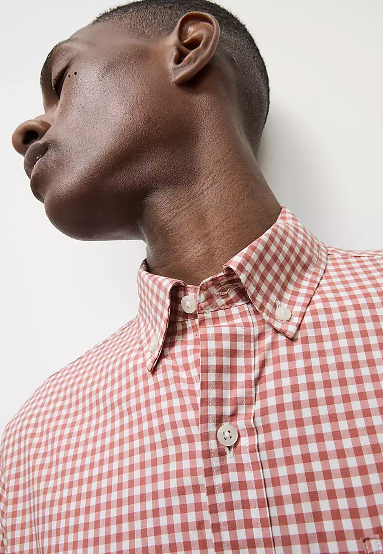 Cotton Rich Gingham Check Oxford Shirt