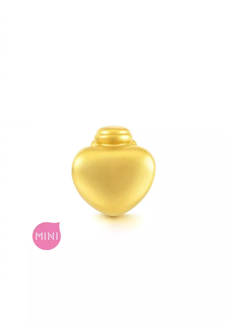 999 24K Solid Gold Wishes Pot Mini Charm 93533C (Bracelet not included)