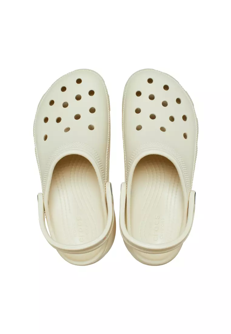 CROCS LADIES CLASSIC PLATFORM CLOG BONE