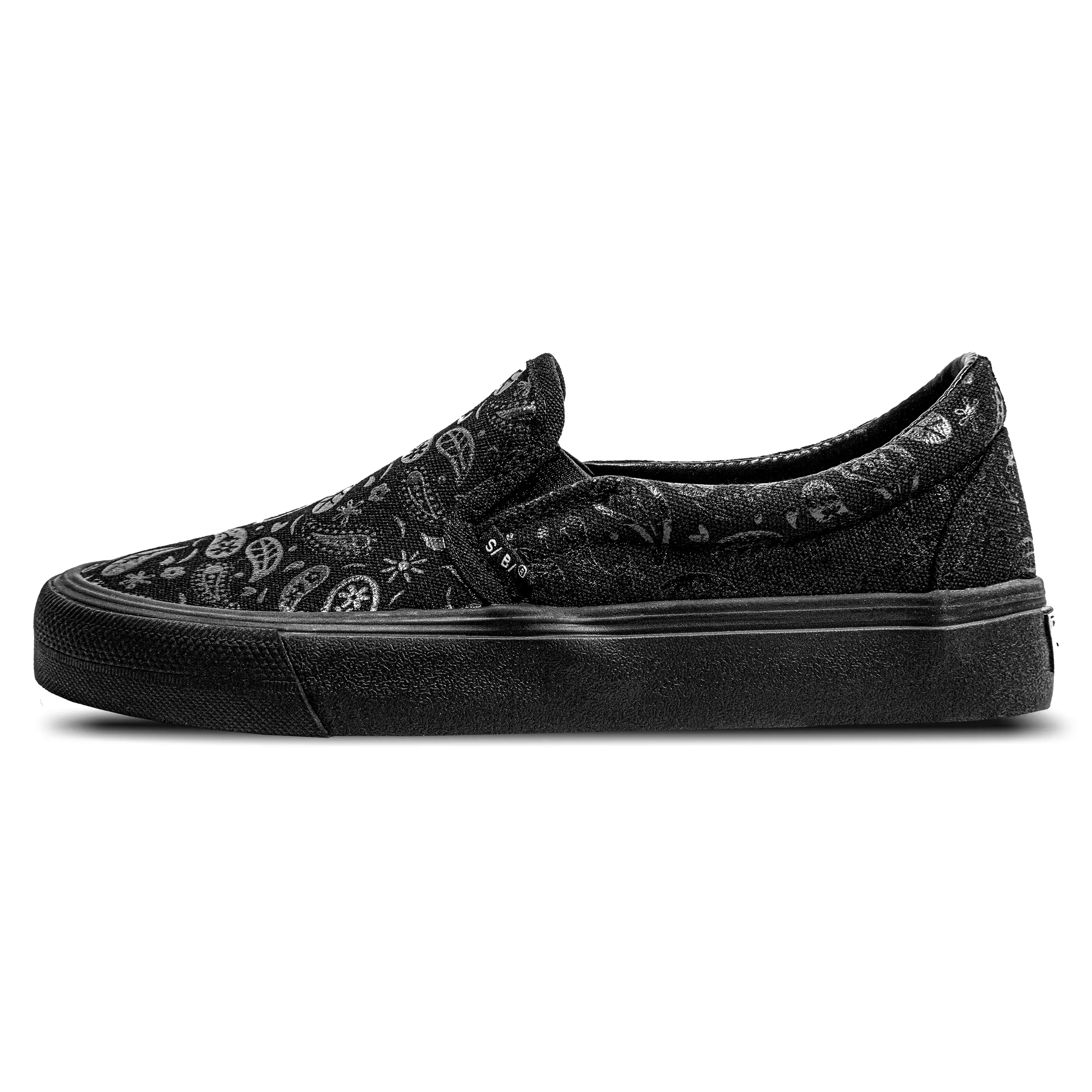 SABA Slip on Paisley Basic All Black - Sepatu Sneakers Casual Pria Wanita Original 100% PSL BS 02