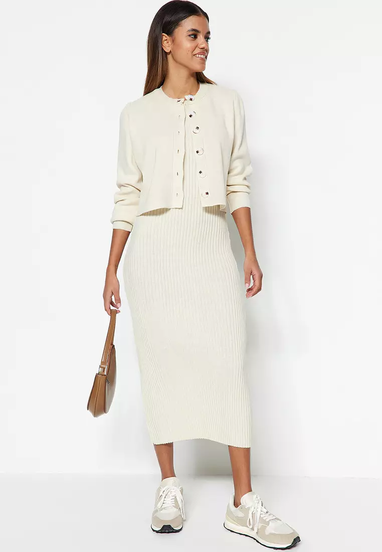 Knitted Cardigan and Dress Set