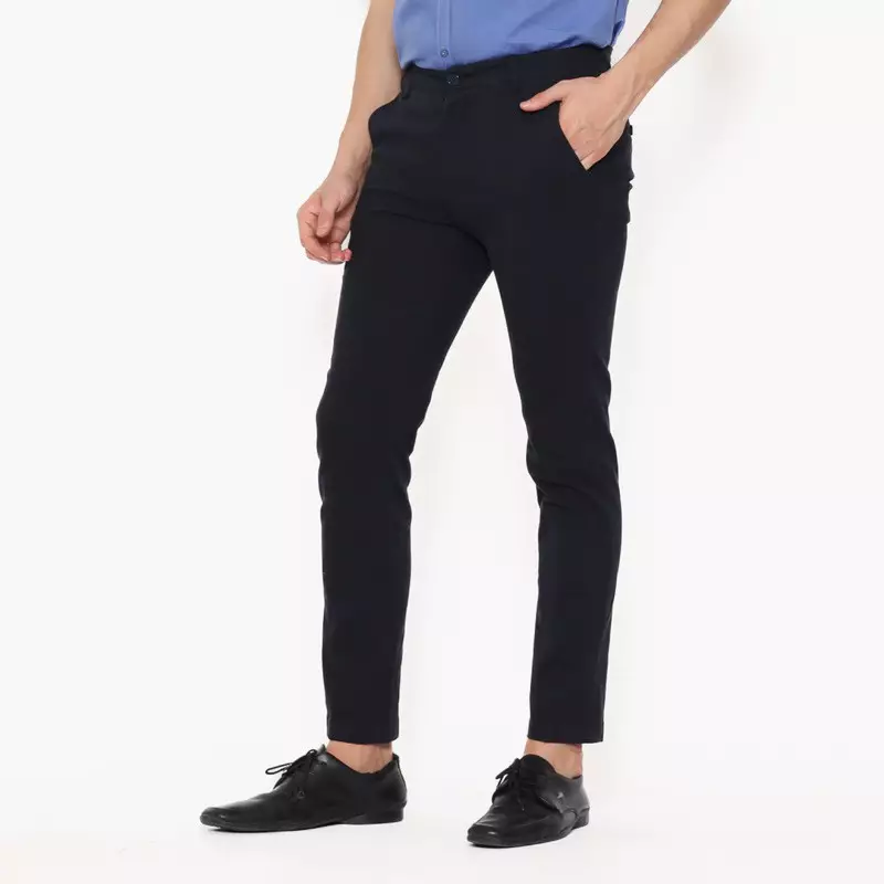 Lawell Celana Chinos Panjang Pria Slim Fit – Celana Casual Formal Warna Biru Tua (Dark Blue) | Nyaman untuk Kerja & Sehari-hari