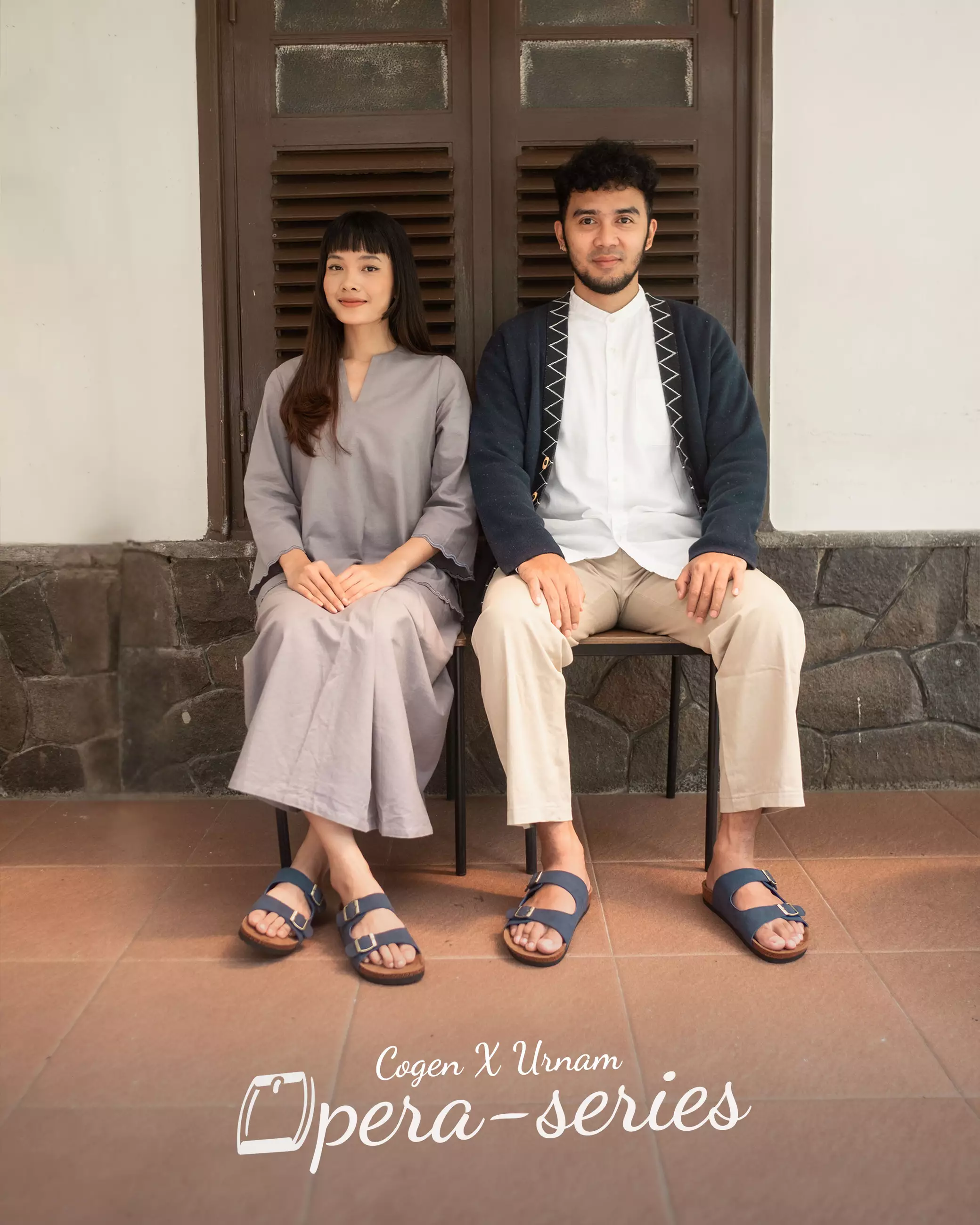 Urnam Sandal Wanita Flat Slip On Nyaman Kasual - Blue