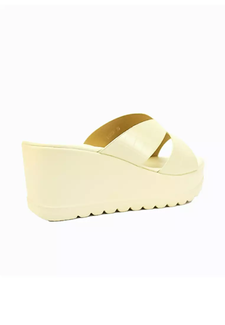 Women's Wedge Sandals LX 26591 Off White C51