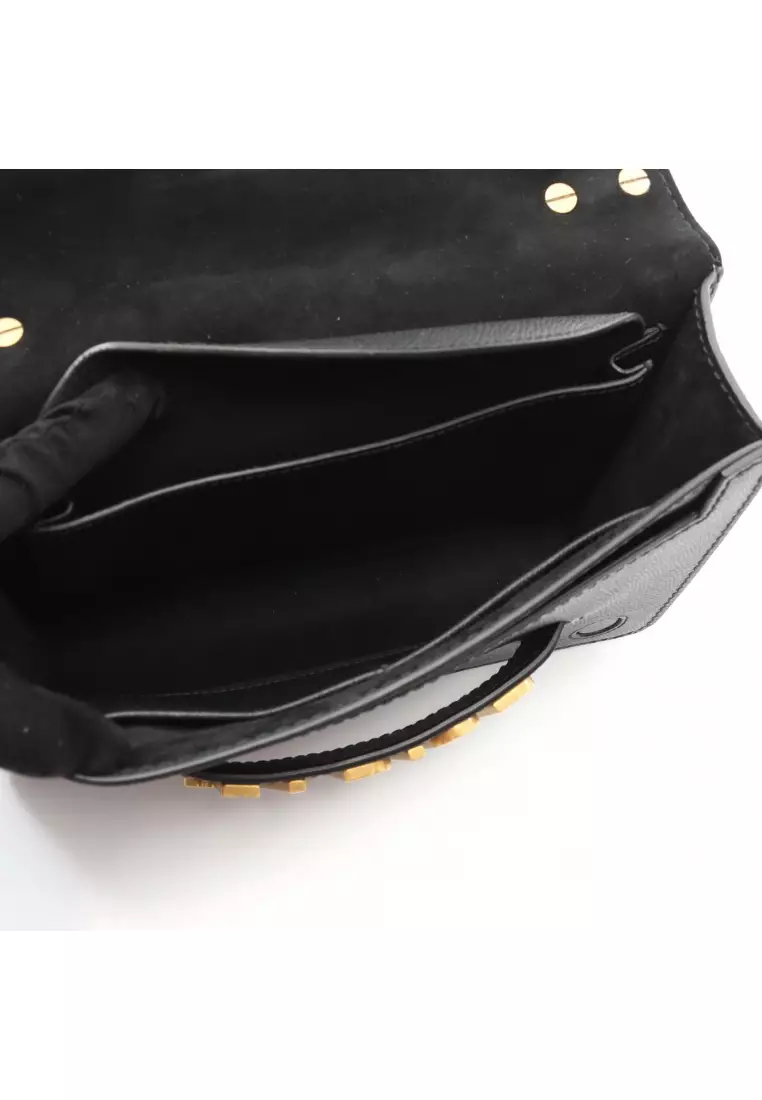 Pre-Loved Christian Dior J'ADIOR Jadior chain shoulder bag leather black