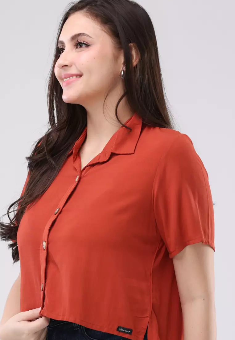 Soft Linen Woven Short Sleeves Blouse