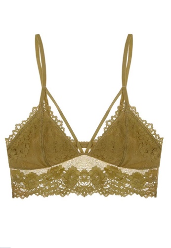 ZITIQUE yellow Ultra-thin French Lace Non-steel Non-sponge Bra-Yellow 0A674US3F4C155GS_1