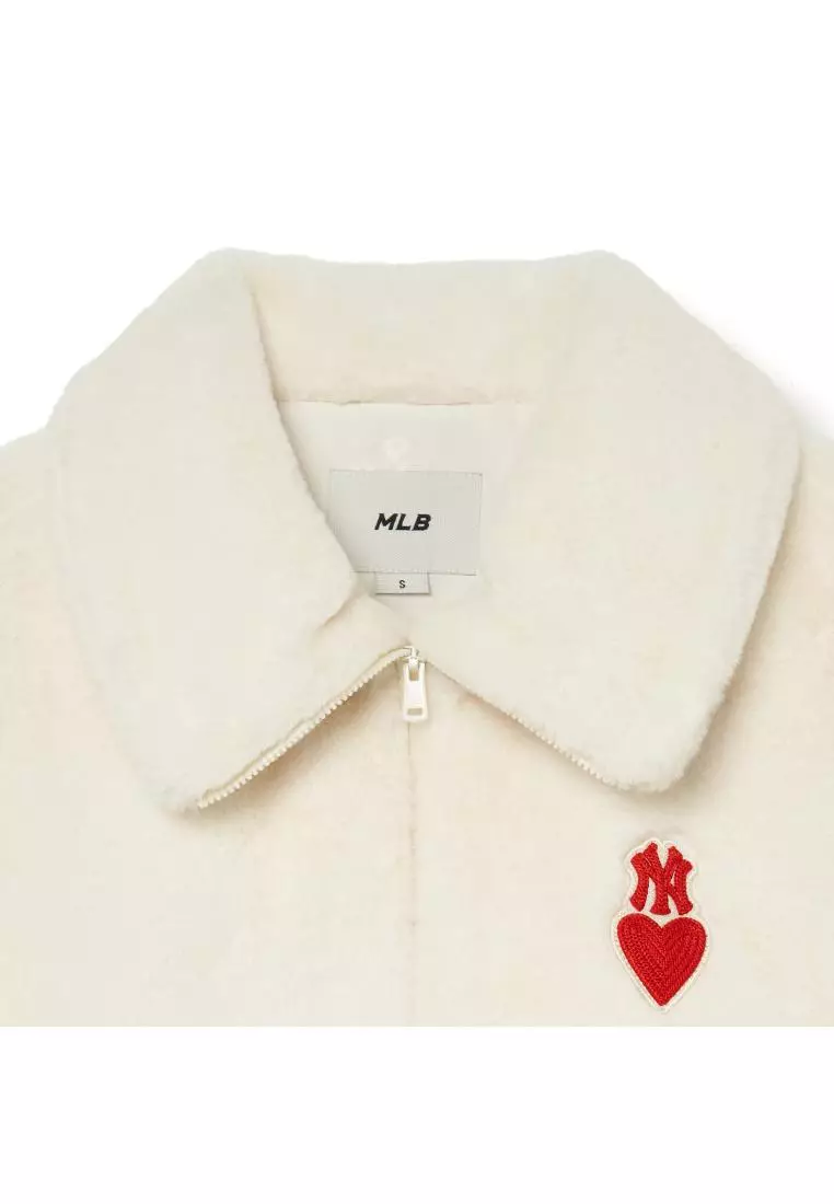 MLB WOMENS HEART CROP ECO FUR JACKET NEW YORK YANKEES 2026