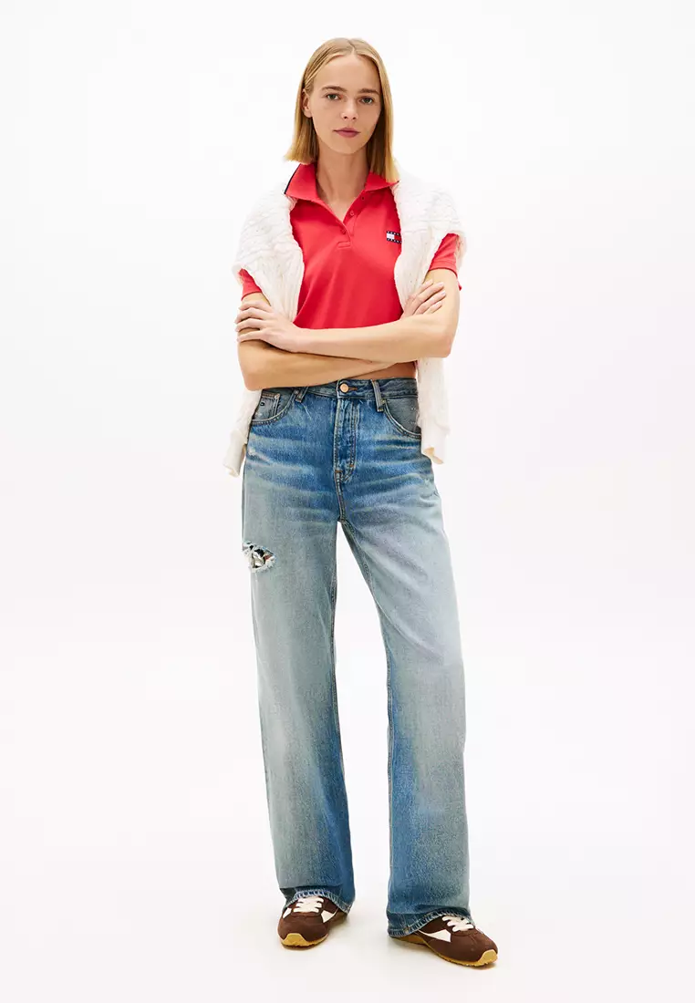 短版標誌短袖POLO恤 - Tommy Jeans