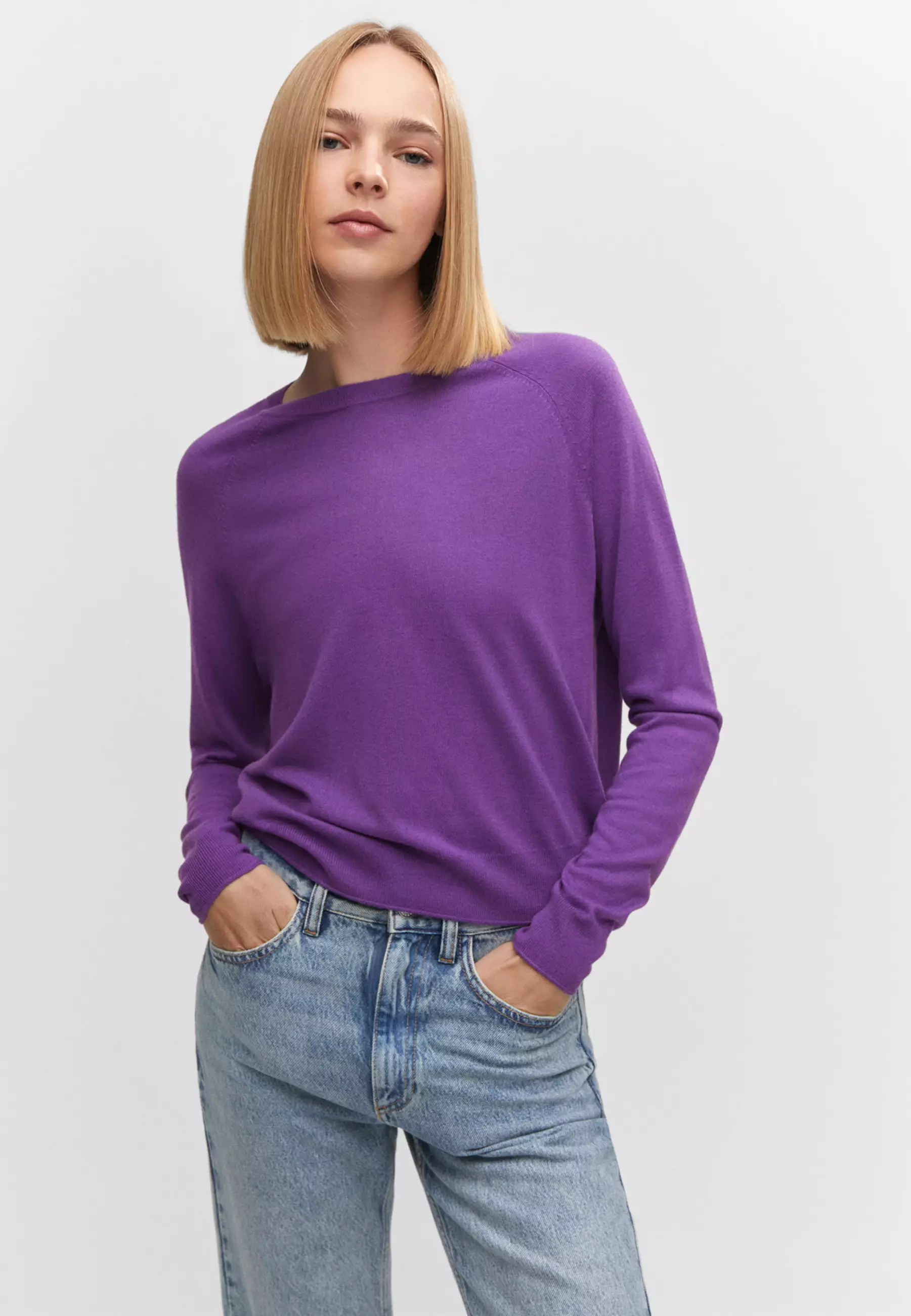 Purple crew cheap neck sweater