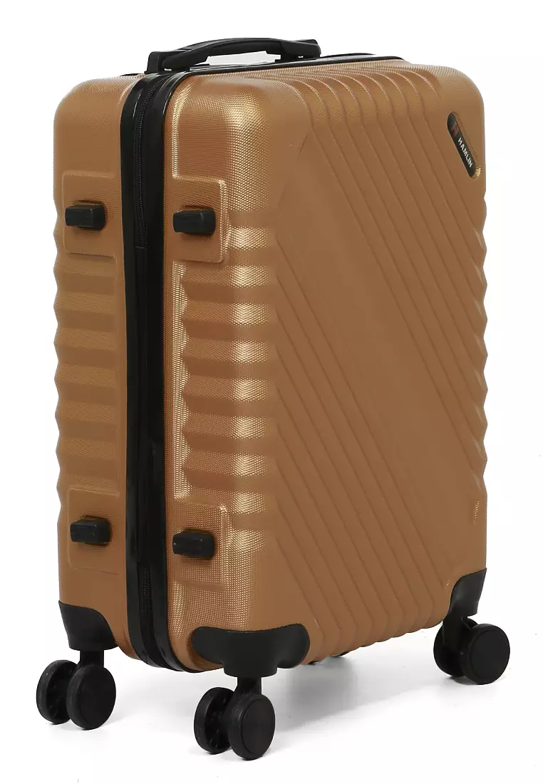 Carlton Koper Unisex Size 20 Inch Travel Bag Large Compartment Kunci Kode Angka Material Fiber ABS ORIGINAL - Gold