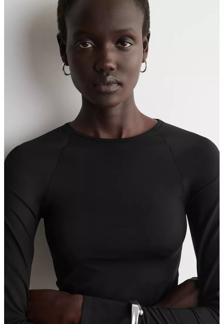 INTERLOCK JERSEY LONG-SLEEVED TOP