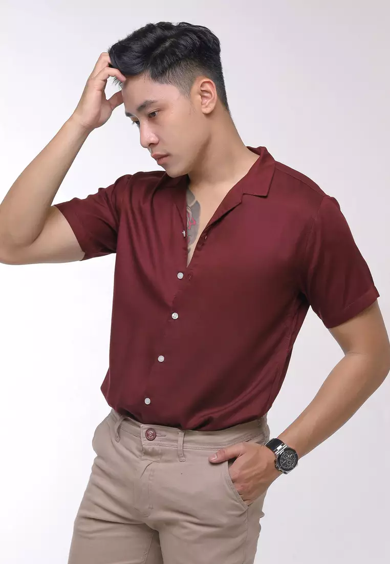Cuban Red Wine Casual Shirt