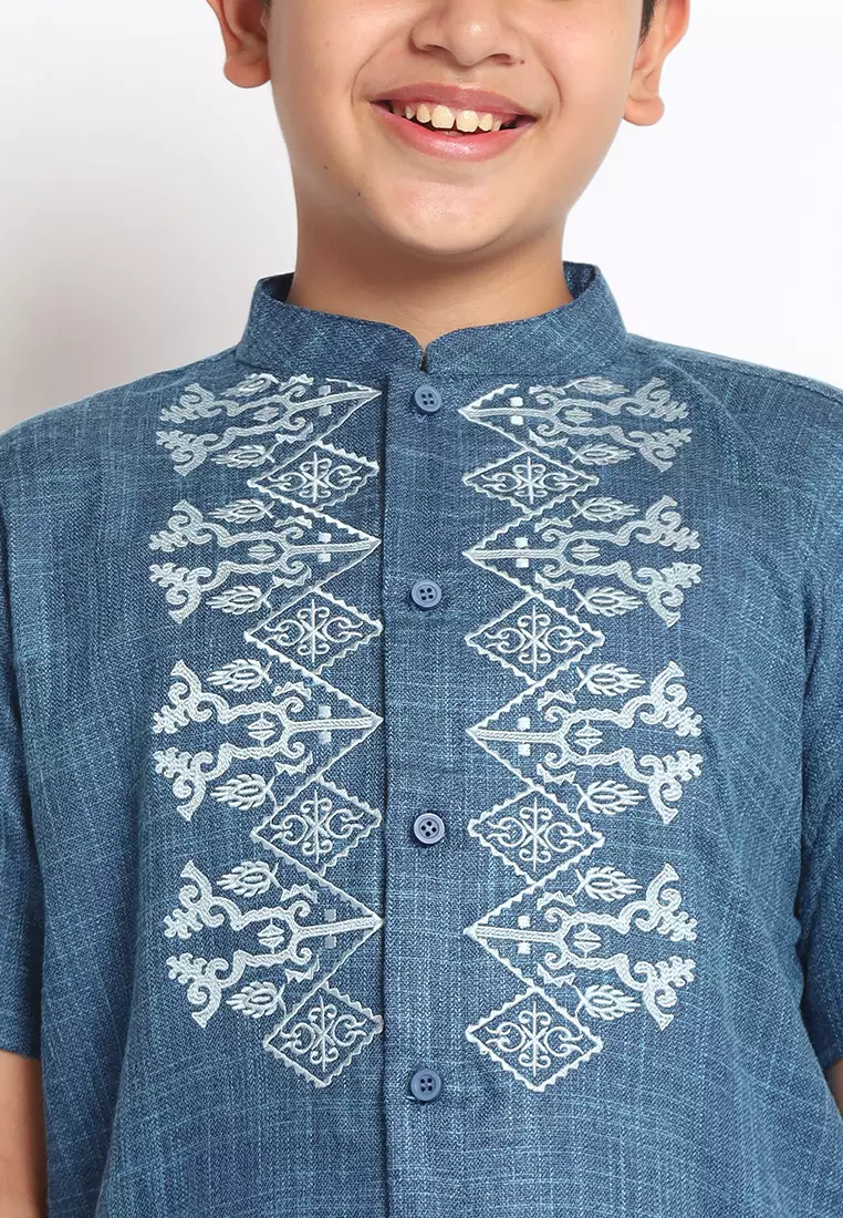 Baju Koko Set Anak Laki Salute Turquoise - MODERN