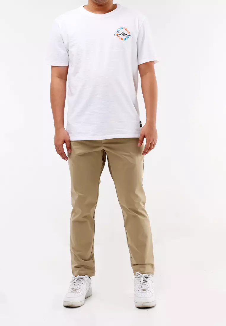 Round Neck Streaky Short Sleeves