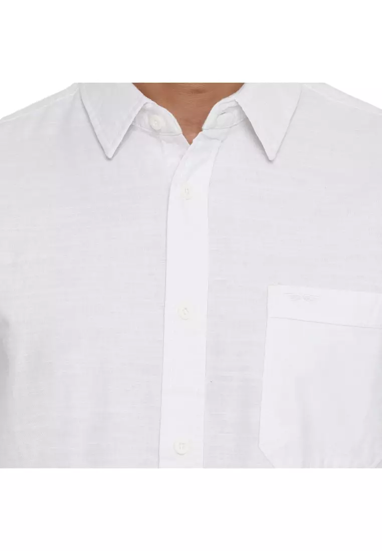 RBJ Kemeja Polos Cotton Putih Slim Fit Pria