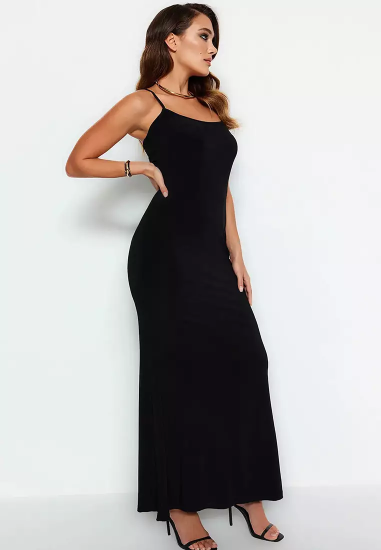 Knitted Maxi Dress with Straps