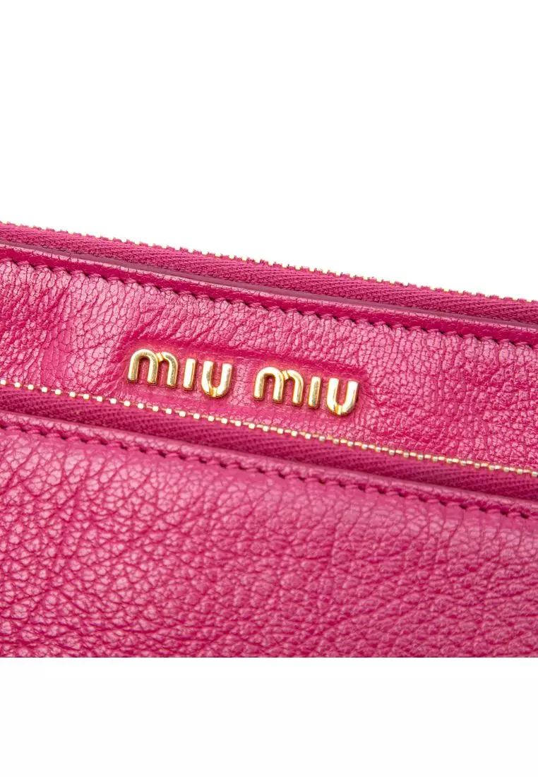 Pre-Loved Miu Miu Goatskin Madras Double Zip Crossbody