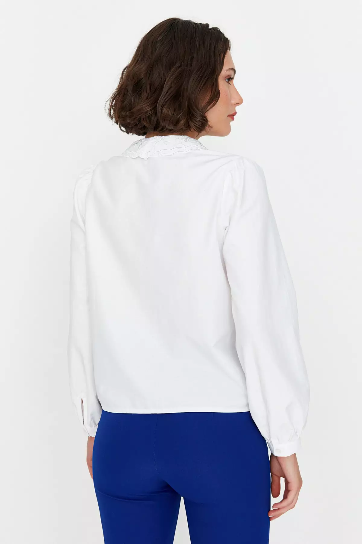 Embroidered Collar Detail Blouse