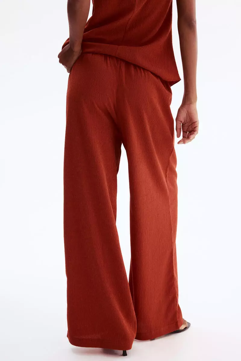 Textured jersey trousers