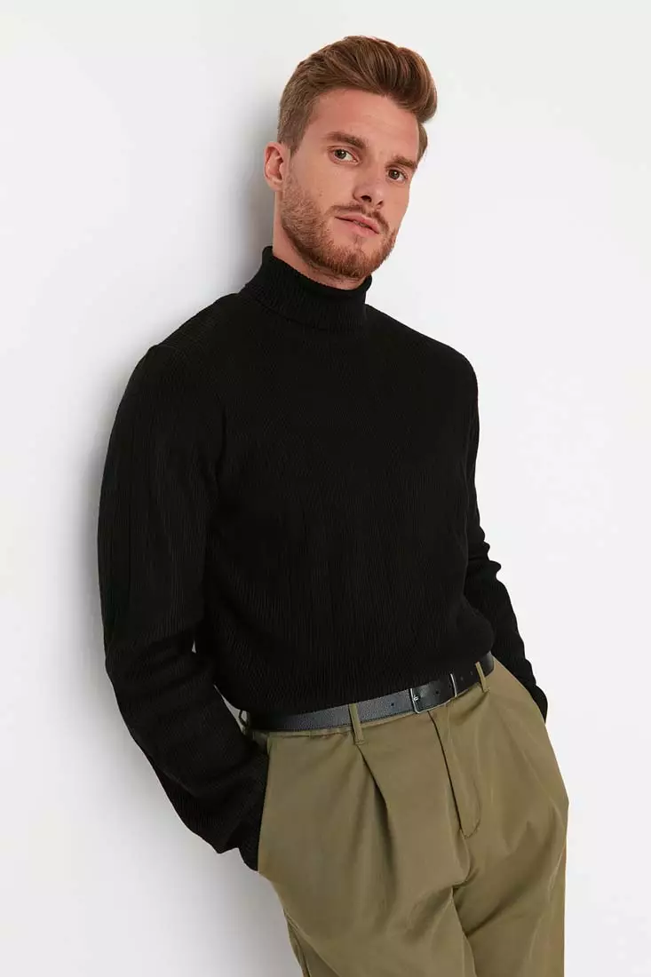 Mens dress 2024 turtleneck sweater