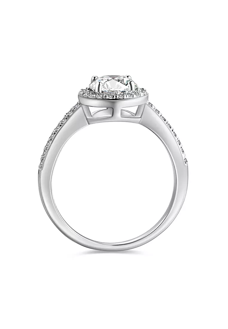 Berlian Moissanite Mon Elaine Ring [GRA CERTIFICATE MOISSANITE DIAMOND] - Cincin 1.0 CT Moissanite Diamond 925 Silver Celesta by Her Jewellery