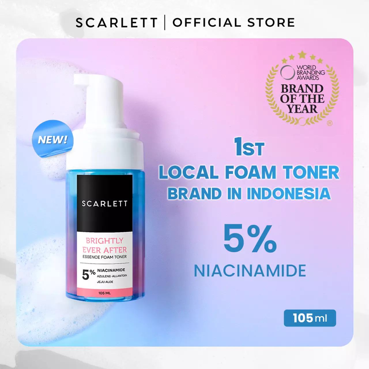 Scarlett Whitening Brightly Ever After Essence Foam Toner - 105ml