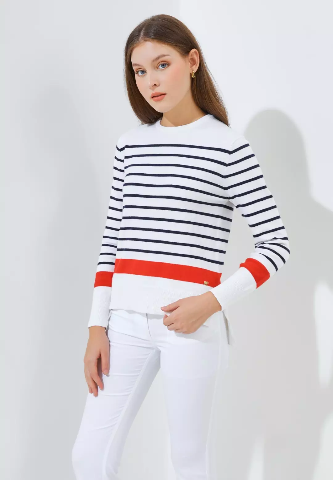 Jack Nicklaus Ebony Premium Chevron Sweater Women's Bright White