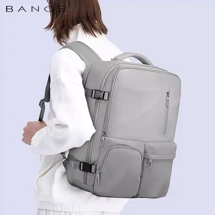 Bange BG1800 Tas Ransel Tas Travel Backpack Laptop Kerja Pria USB 17" - Grey