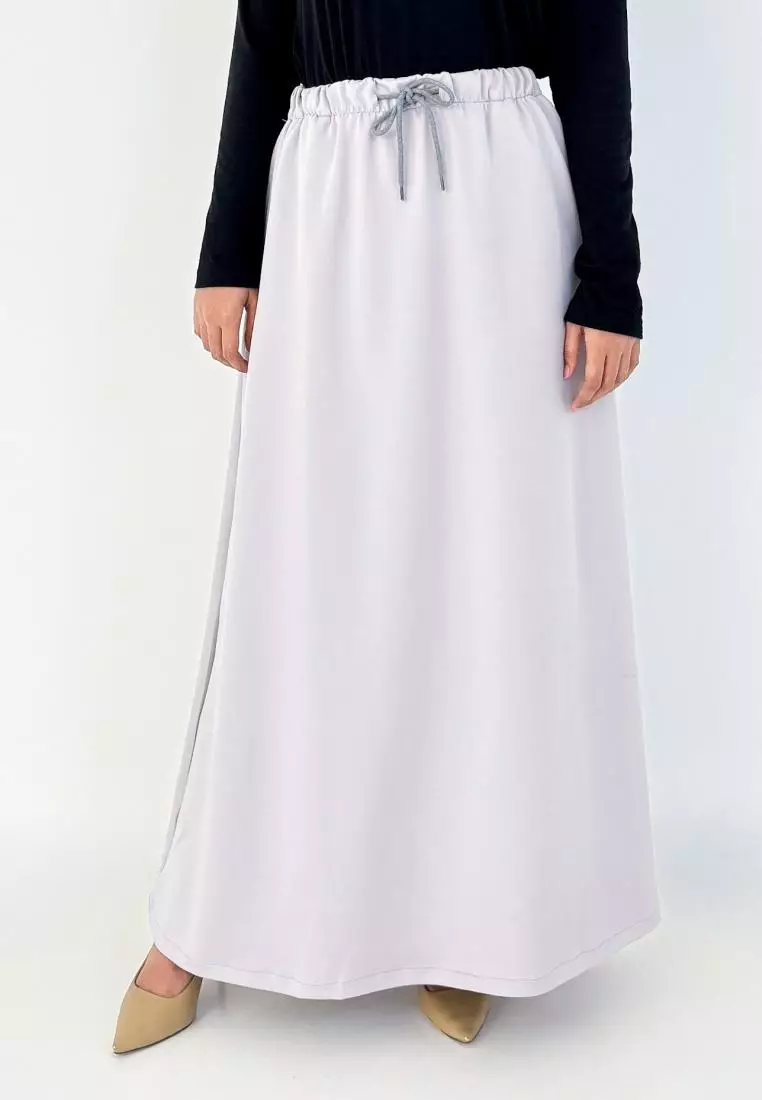 Ghea Skirt (Rok Panjang Basic) - Abu Muda
