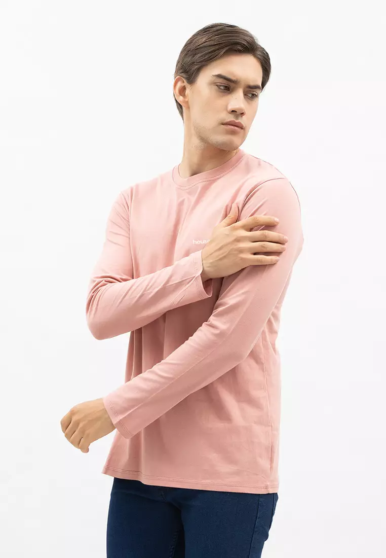 Houseofcuff Kaos Cotton Combed Lengan Panjang Pria Dusty Pink