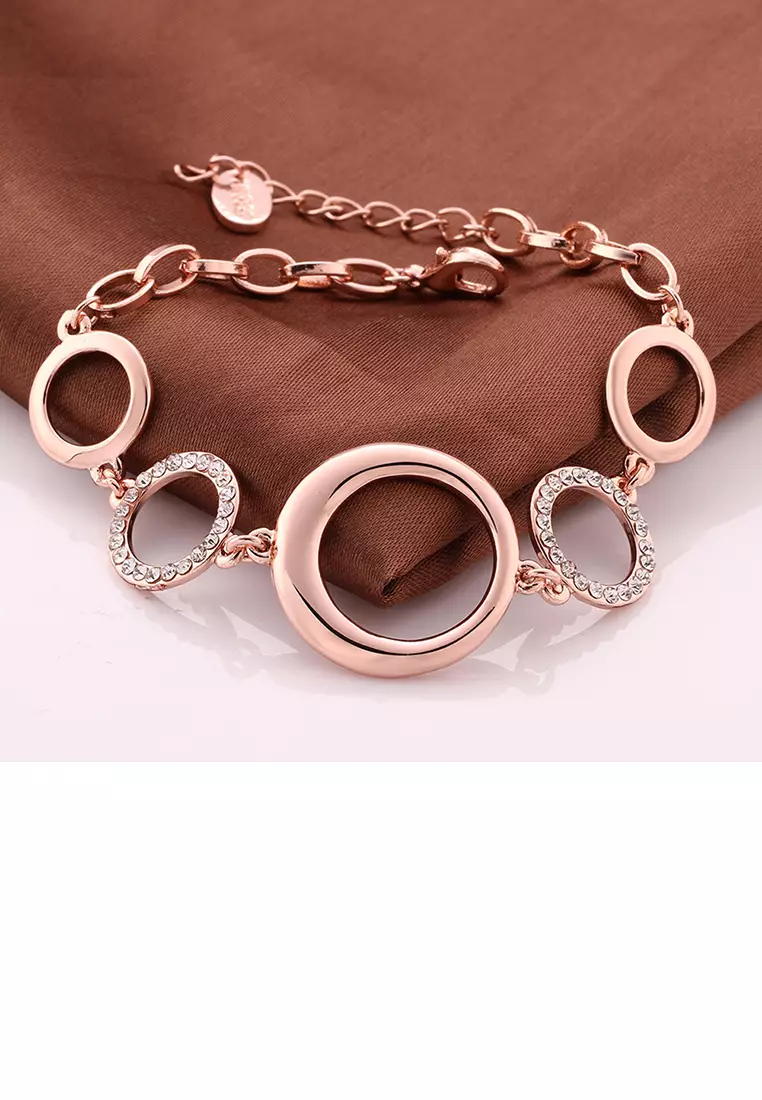 ZITIQUE Elegant Plated Rose Gold Circle Bracelet with Austrian