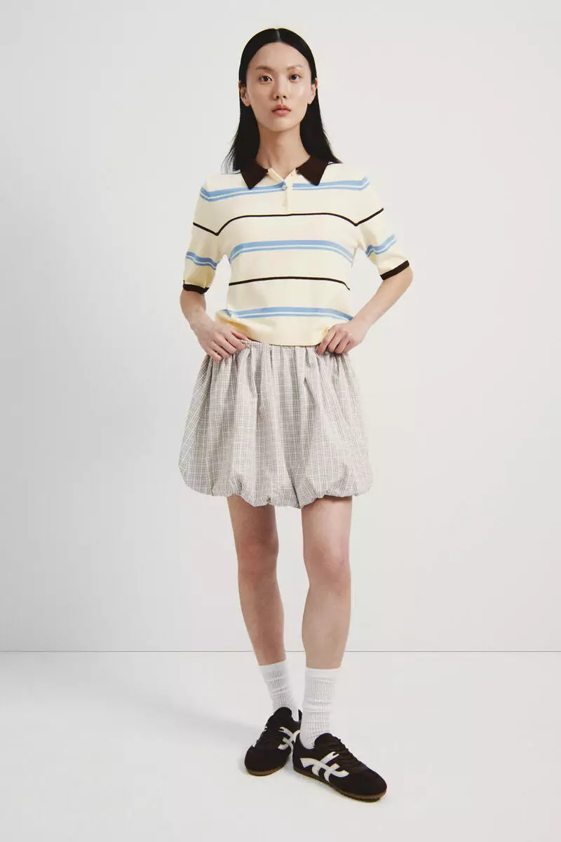 Fine-knit polo shirt