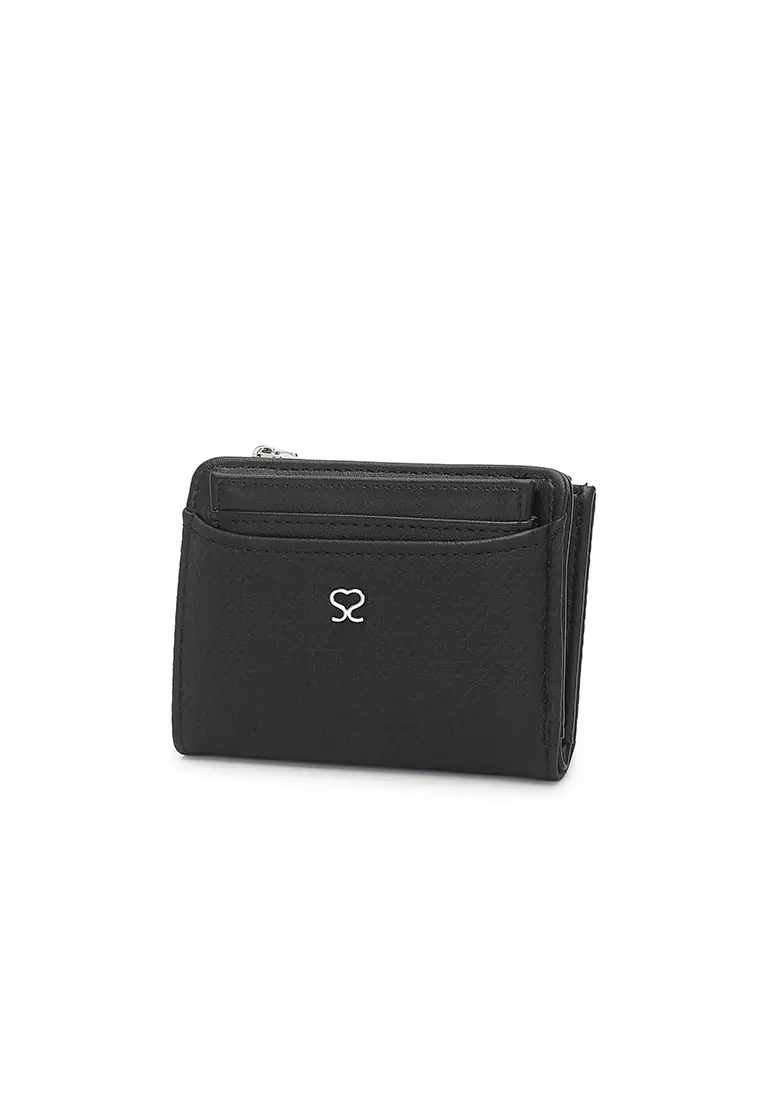 Women's 2 in 1 Purse/Wallet With Coin Compartment (Dompet Wanita 2 in 1 dengan Kompartmen Koin) - Hitam