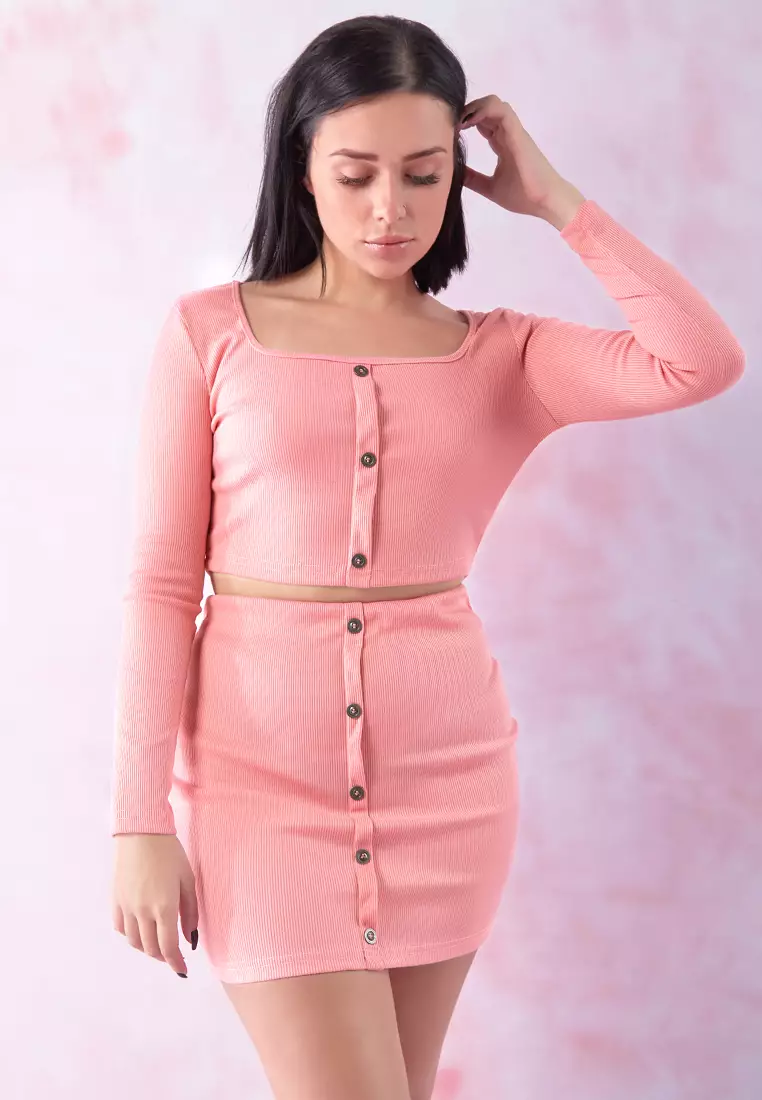 Buy London Rag Smart Play Pink Crop Suit Top Online | ZALORA Malaysia